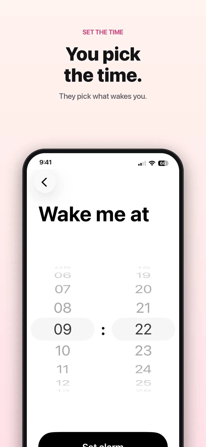 You pick the time: Wake me at 09:22