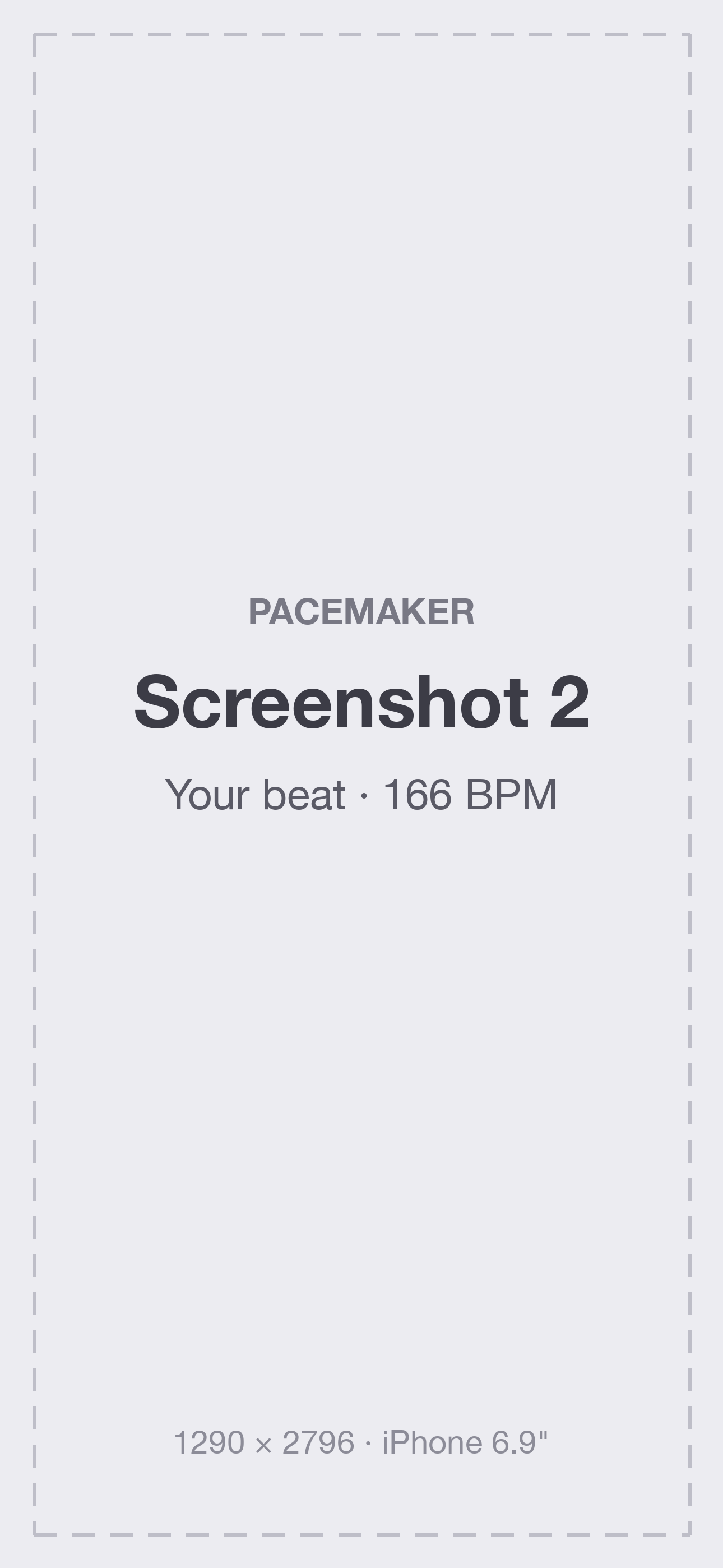 PaceMaker screenshot 2 (placeholder): Your beat · 166 BPM